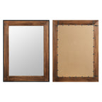 Specchio da parete rustico con cornice in legno naturale e ferro