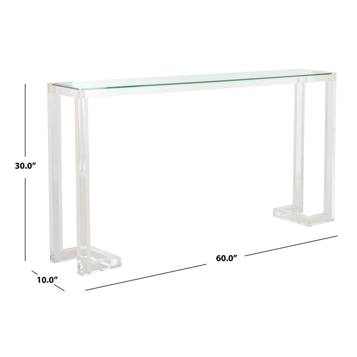 Tavolo consolle in acrilico SAFAVIEH Couture Camryn - Trasparente - 60 L x 10 P x 30 A - 52 L x 10 P x 30 A