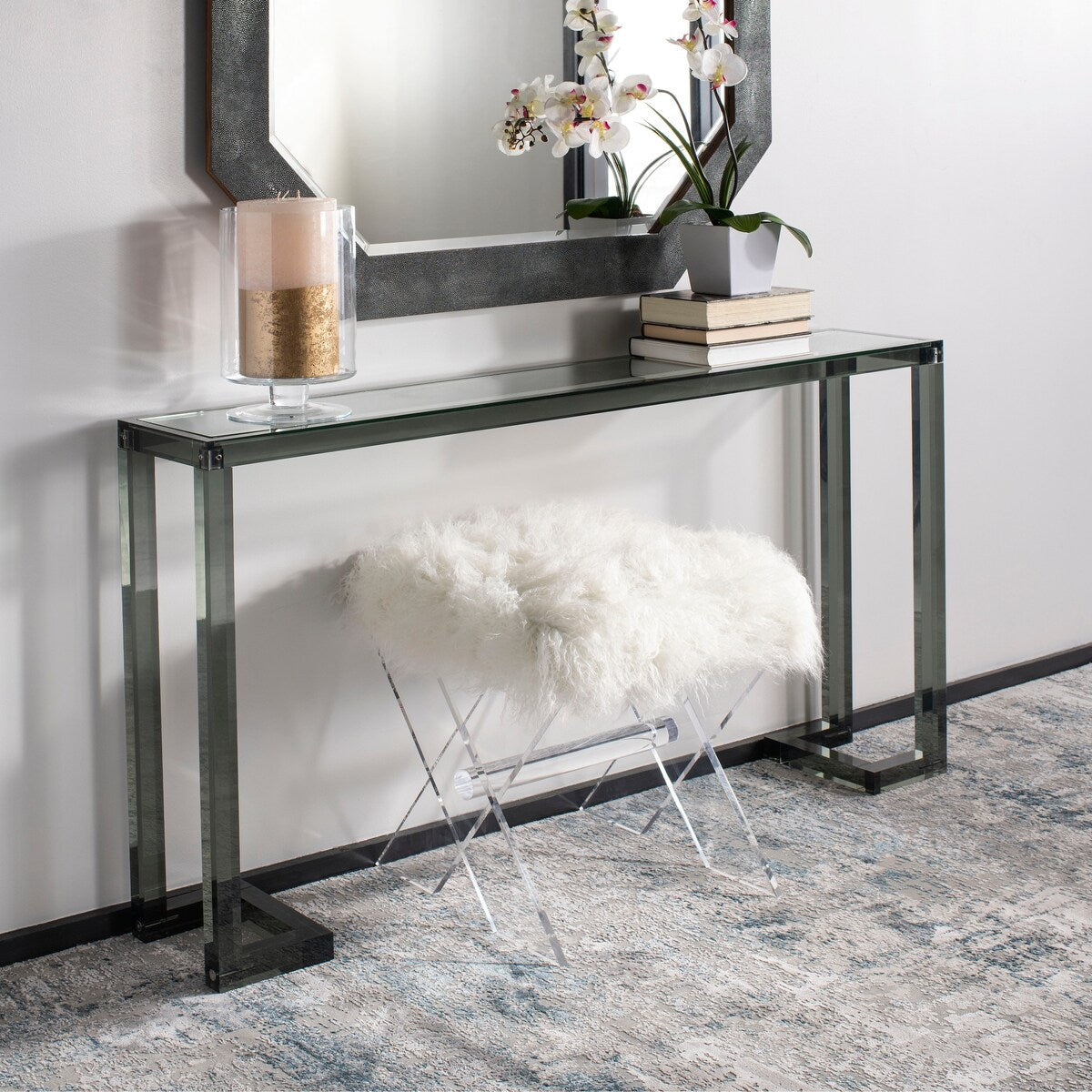 Tavolo consolle in acrilico SAFAVIEH Couture Camryn - Trasparente - 60 L x 10 P x 30 A - 52 L x 10 P x 30 A