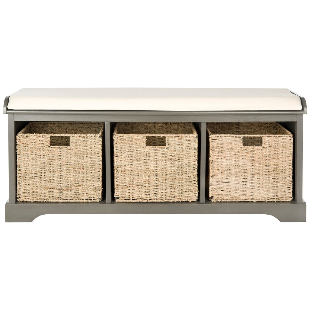 Panca contenitore SAFAVIEH Eola grigio/bianco - 47 x 16,1 x 19,9 - 47Lx16Px20A