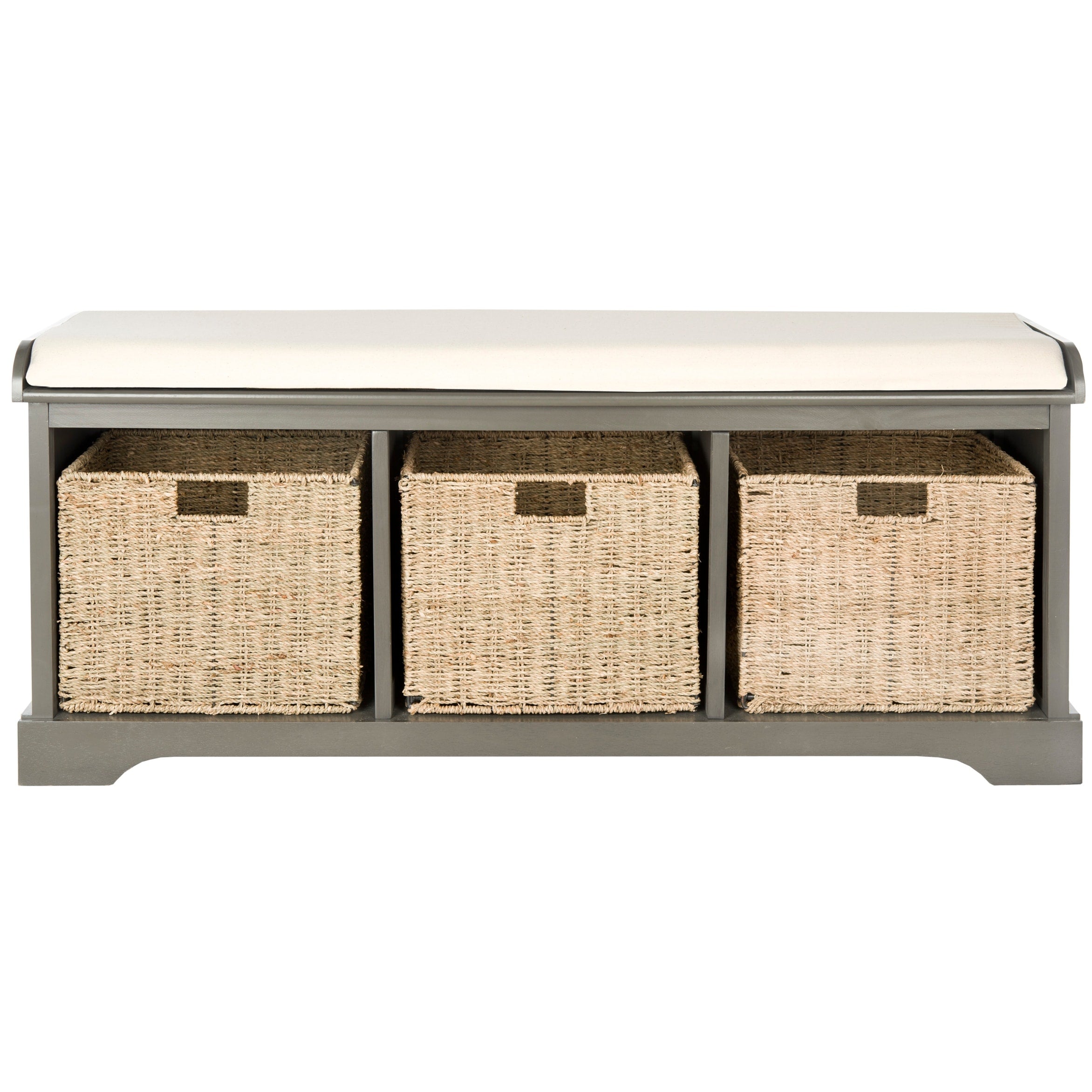 Panca contenitore SAFAVIEH Eola grigio/bianco - 47 x 16,1 x 19,9 - 47Lx16Px20A