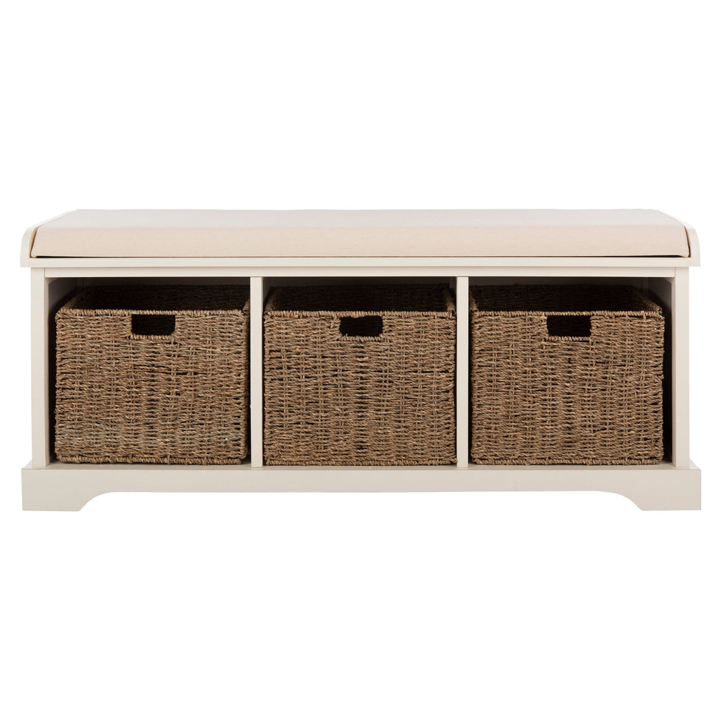 Panca contenitore SAFAVIEH Eola grigio/bianco - 47 x 16,1 x 19,9 - 47Lx16Px20A