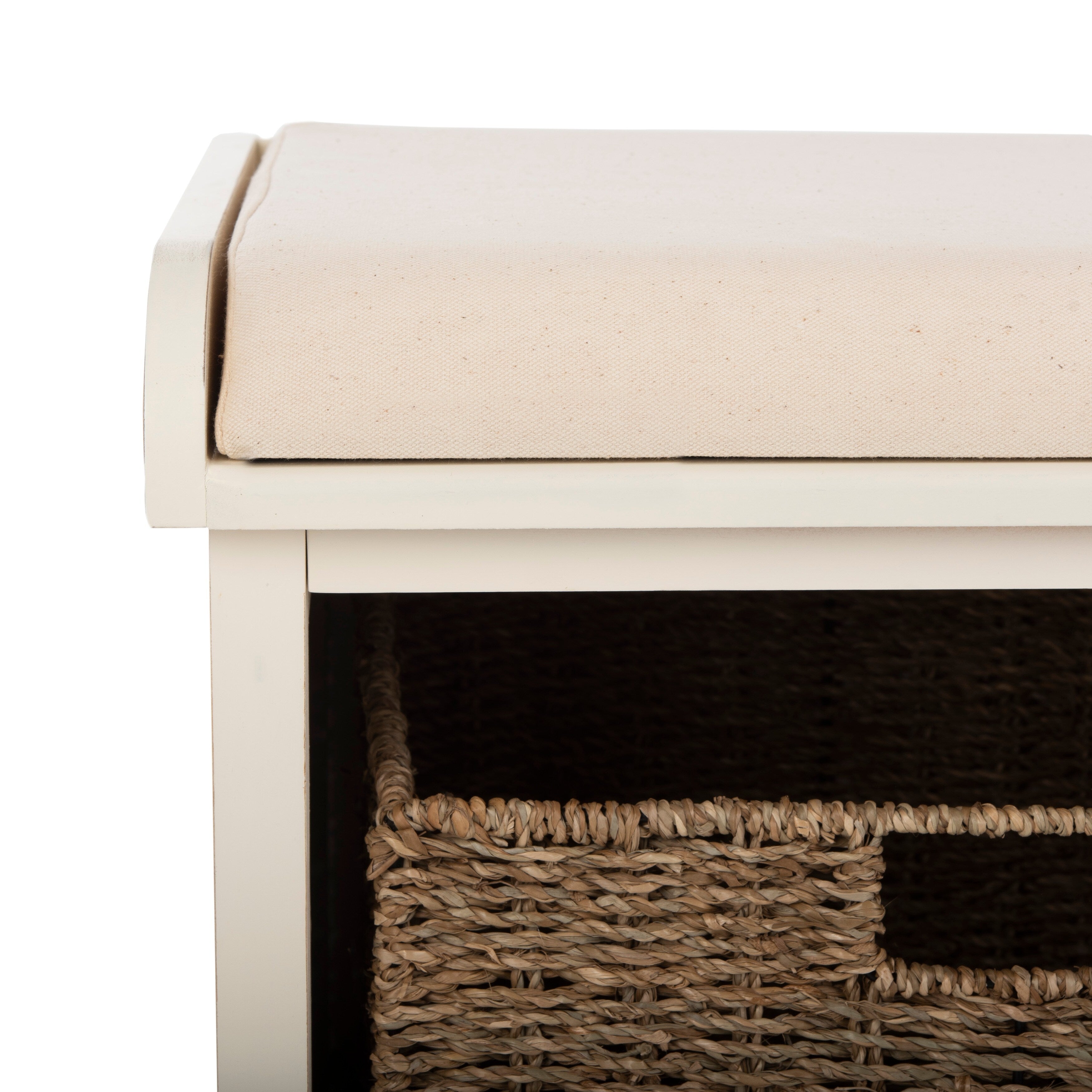 Panca contenitore SAFAVIEH Eola grigio/bianco - 47 x 16,1 x 19,9 - 47Lx16Px20A