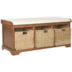 Panca contenitore SAFAVIEH Eola grigio/bianco - 47 x 16,1 x 19,9 - 47Lx16Px20A