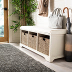 Panca contenitore SAFAVIEH Eola grigio/bianco - 47 x 16,1 x 19,9 - 47Lx16Px20A