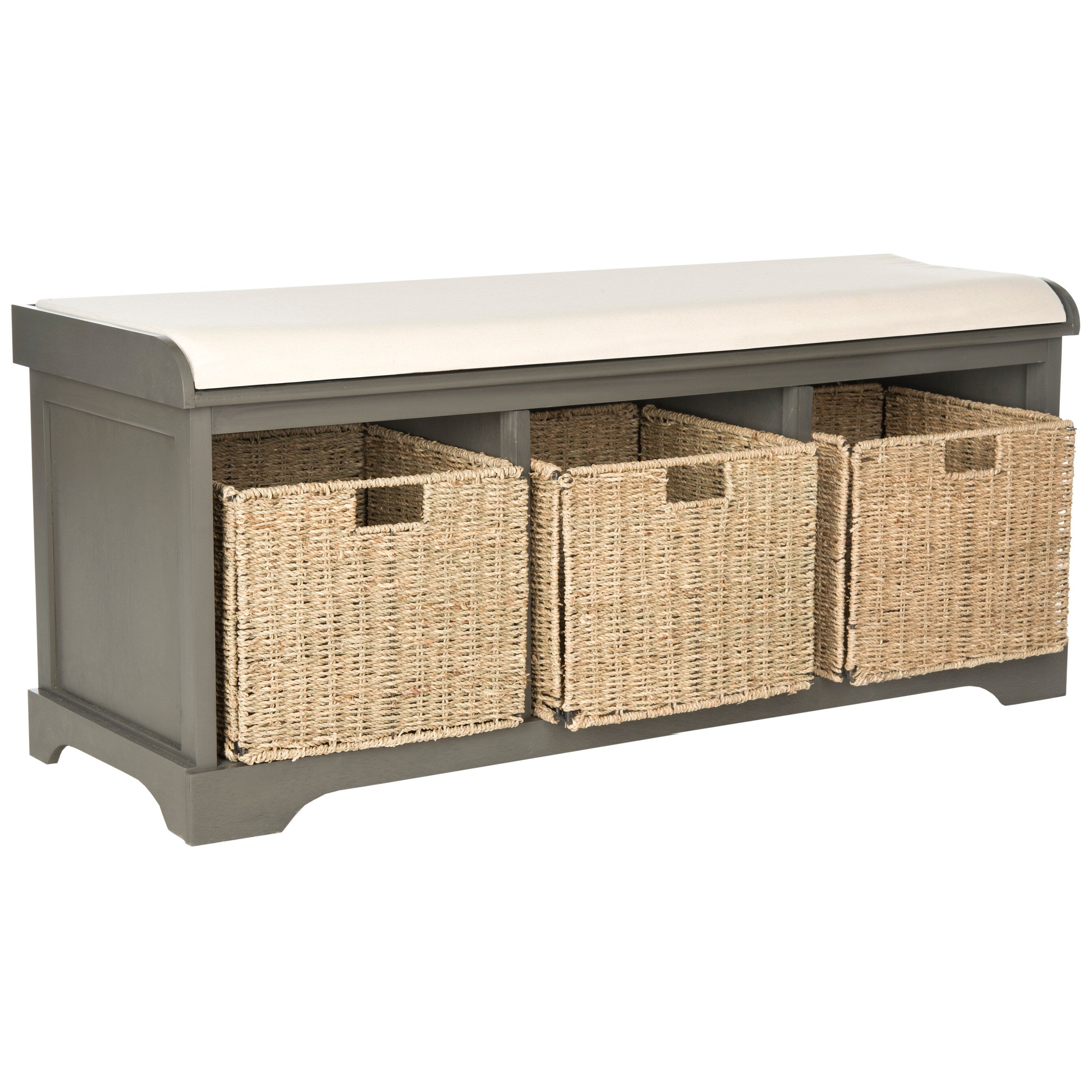 Panca contenitore SAFAVIEH Eola grigio/bianco - 47 x 16,1 x 19,9 - 47Lx16Px20A