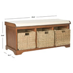 Panca contenitore SAFAVIEH Eola grigio/bianco - 47 x 16,1 x 19,9 - 47Lx16Px20A