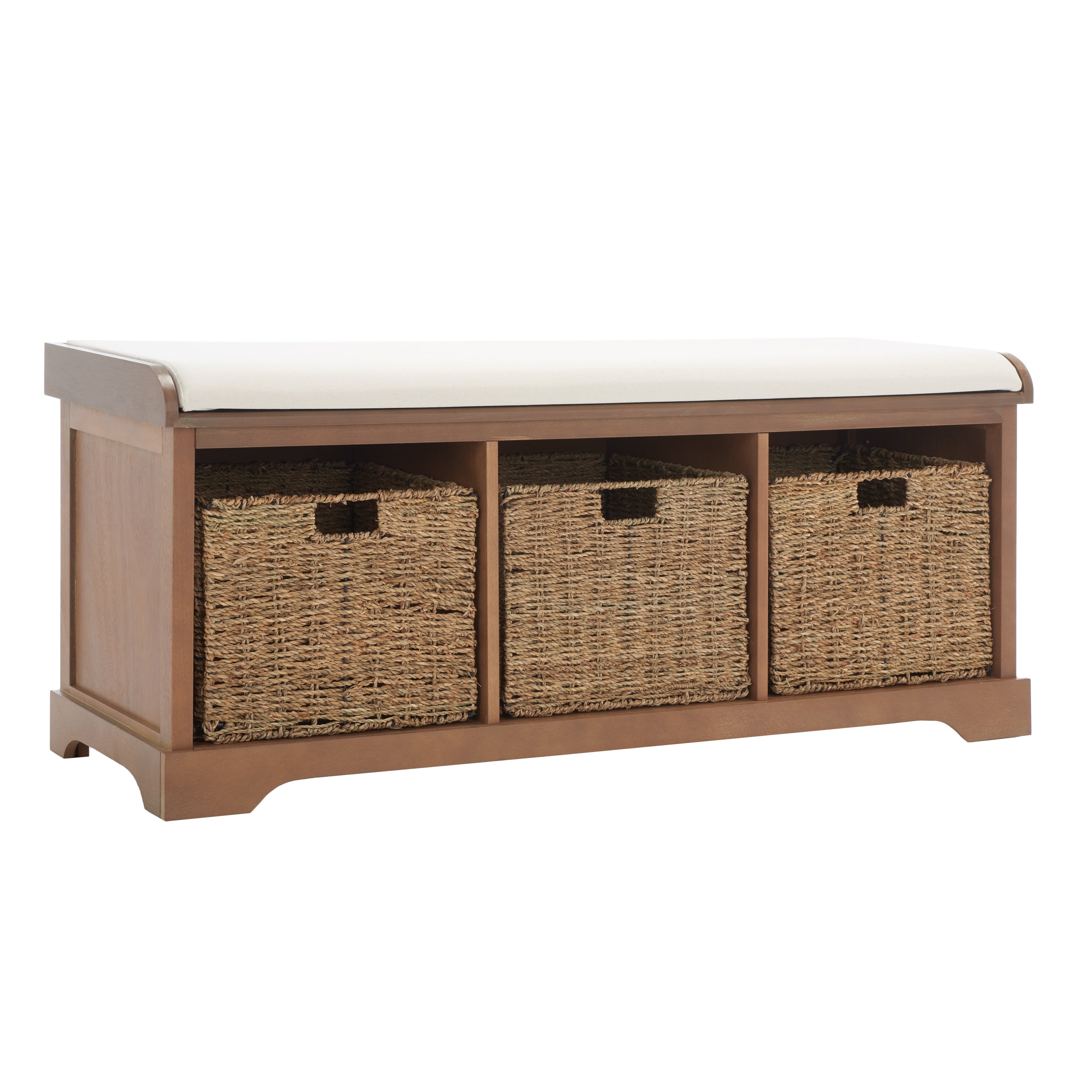 Panca contenitore SAFAVIEH Eola grigio/bianco - 47 x 16,1 x 19,9 - 47Lx16Px20A