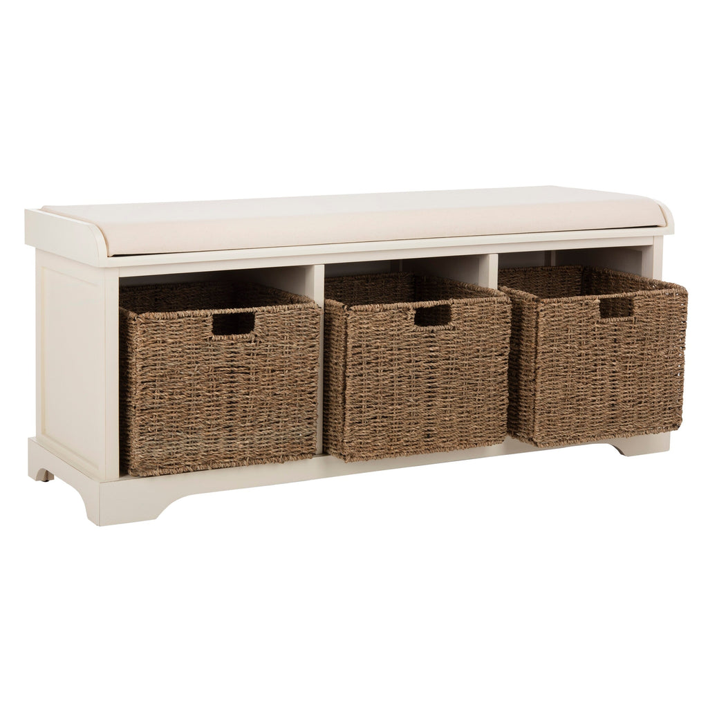 Panca contenitore SAFAVIEH Eola grigio/bianco - 47 x 16,1 x 19,9 - 47Lx16Px20A