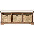 Panca contenitore SAFAVIEH Eola grigio/bianco - 47 x 16,1 x 19,9 - 47Lx16Px20A