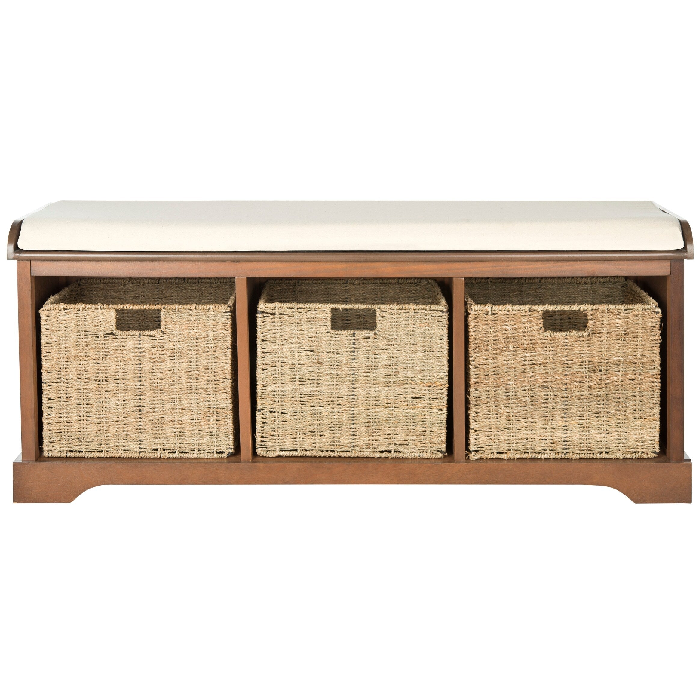 Panca contenitore SAFAVIEH Eola grigio/bianco - 47 x 16,1 x 19,9 - 47Lx16Px20A