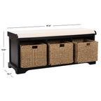 Panca contenitore SAFAVIEH Eola grigio/bianco - 47 x 16,1 x 19,9 - 47Lx16Px20A