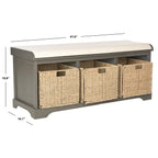 Panca contenitore SAFAVIEH Eola grigio/bianco - 47 x 16,1 x 19,9 - 47Lx16Px20A