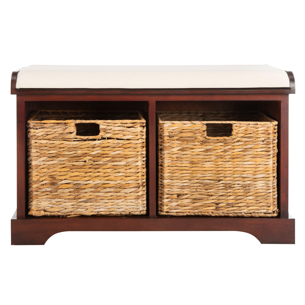 Panca portaoggetti intrecciata Euphemia marrone SAFAVIEH - 33,5 x 16,1 x 19,9 - 34Lx16Px20A