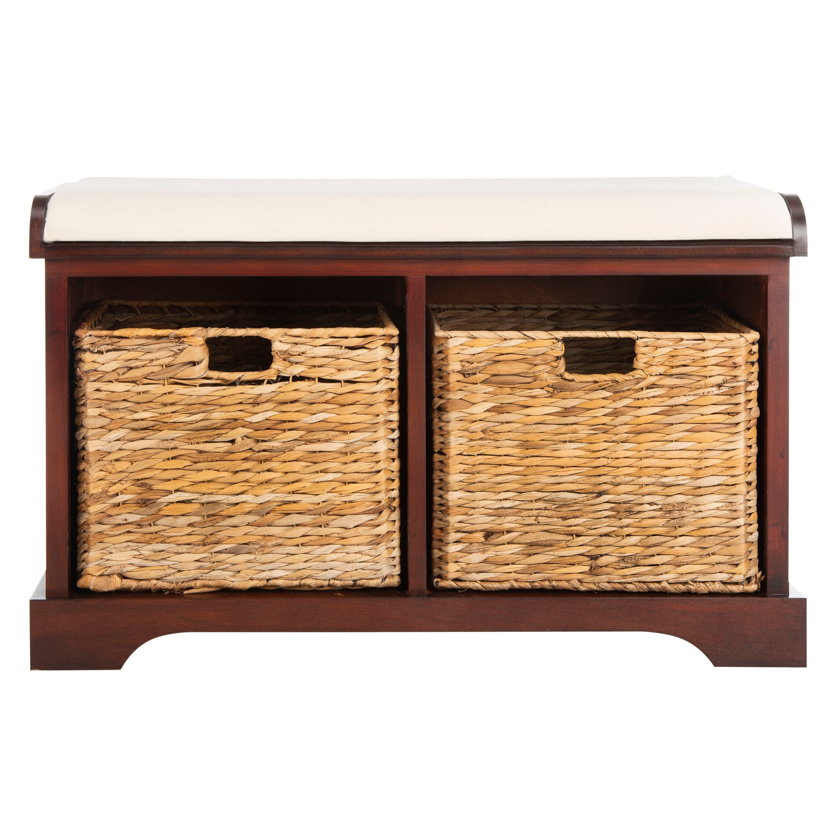 Panca portaoggetti intrecciata Euphemia marrone SAFAVIEH - 33,5 x 16,1 x 19,9 - 34Lx16Px20A