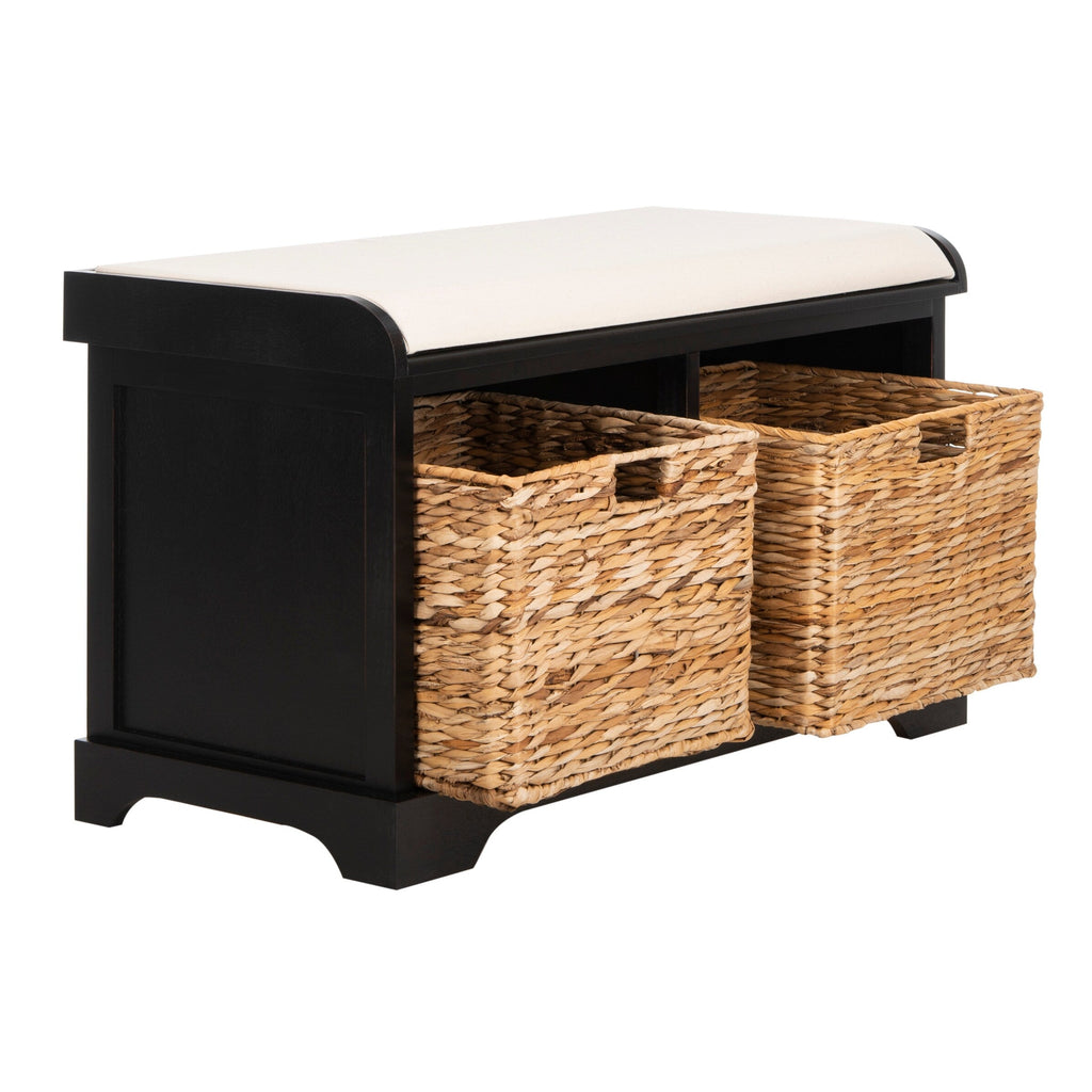 Panca portaoggetti intrecciata Euphemia marrone SAFAVIEH - 33,5 x 16,1 x 19,9 - 34Lx16Px20A