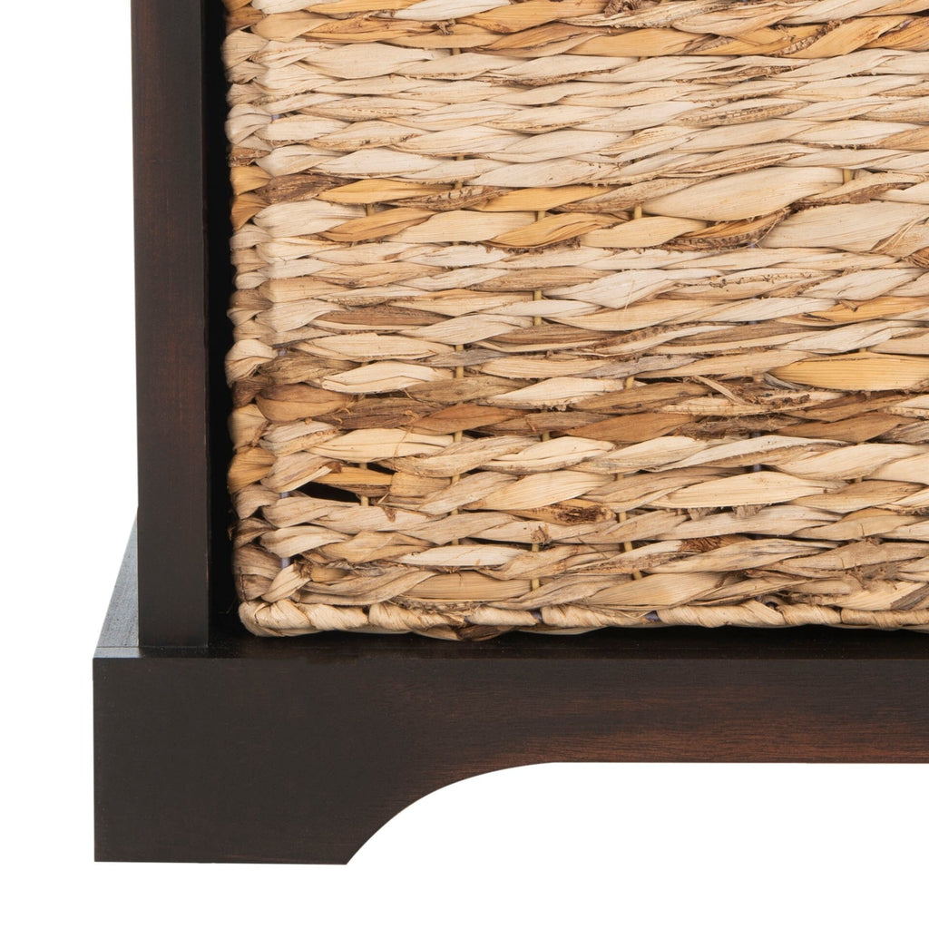 Panca portaoggetti intrecciata Euphemia marrone SAFAVIEH - 33,5 x 16,1 x 19,9 - 34Lx16Px20A