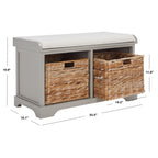 Panca portaoggetti intrecciata Euphemia marrone SAFAVIEH - 33,5 x 16,1 x 19,9 - 34Lx16Px20A