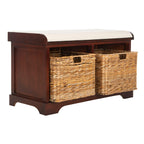 Panca portaoggetti intrecciata Euphemia marrone SAFAVIEH - 33,5 x 16,1 x 19,9 - 34Lx16Px20A