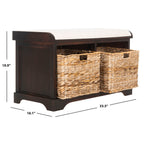 Panca portaoggetti intrecciata Euphemia marrone SAFAVIEH - 33,5 x 16,1 x 19,9 - 34Lx16Px20A