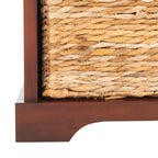 Panca portaoggetti intrecciata Euphemia marrone SAFAVIEH - 33,5 x 16,1 x 19,9 - 34Lx16Px20A