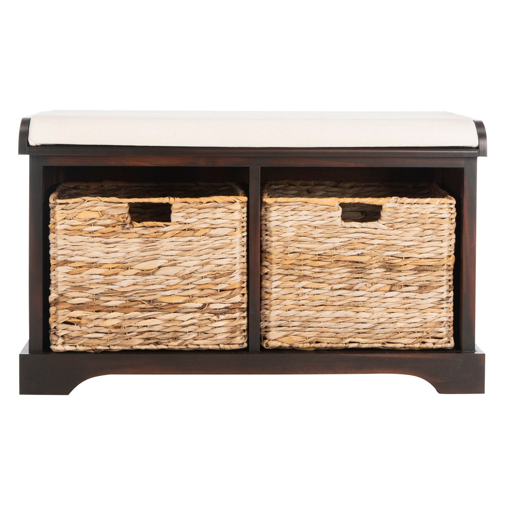 Panca portaoggetti intrecciata Euphemia marrone SAFAVIEH - 33,5 x 16,1 x 19,9 - 34Lx16Px20A