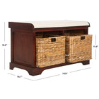 Panca portaoggetti intrecciata Euphemia marrone SAFAVIEH - 33,5 x 16,1 x 19,9 - 34Lx16Px20A