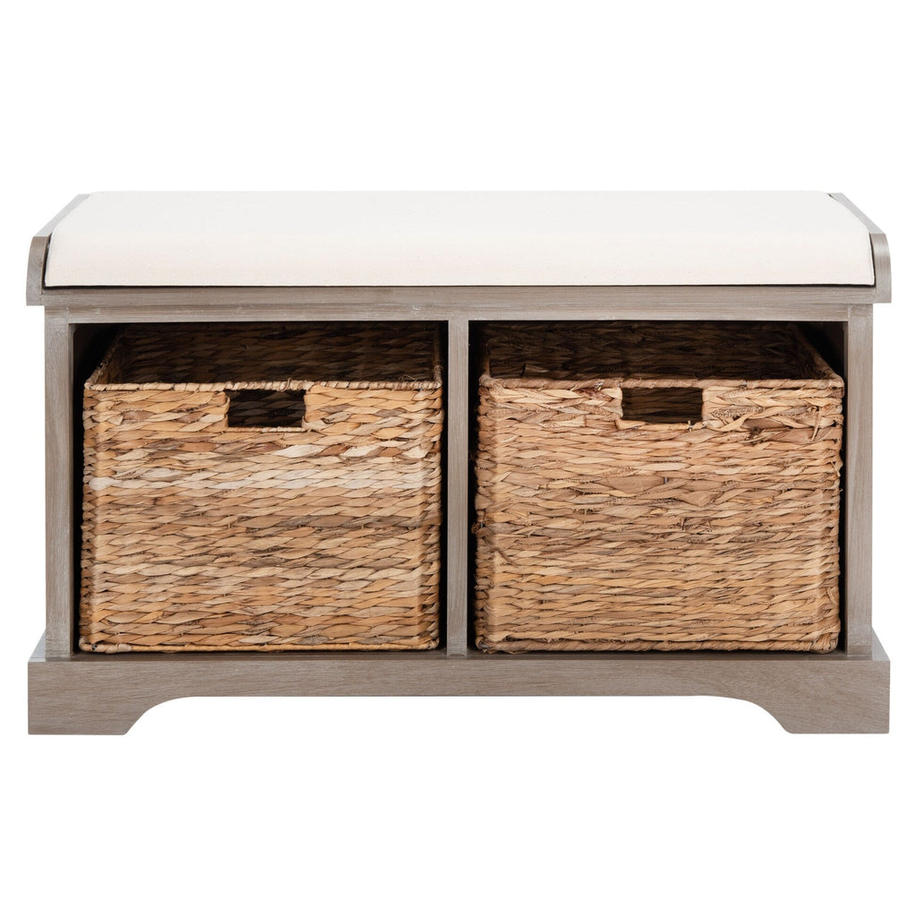 Panca portaoggetti intrecciata Euphemia marrone SAFAVIEH - 33,5 x 16,1 x 19,9 - 34Lx16Px20A
