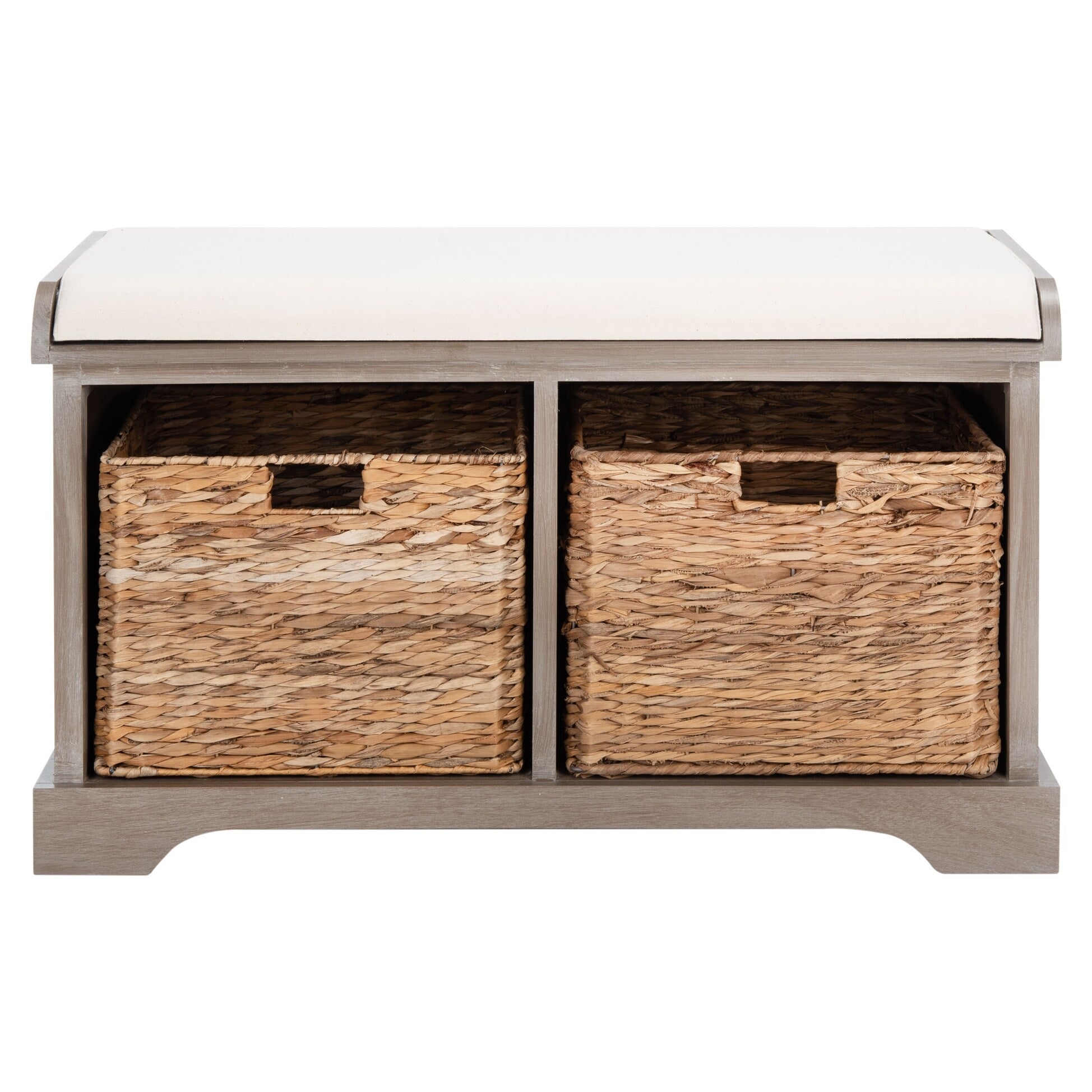 Panca portaoggetti intrecciata Euphemia marrone SAFAVIEH - 33,5 x 16,1 x 19,9 - 34Lx16Px20A