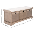 SAFAVIEH Fiorello panca portaoggetti a 3 cassetti con cuscino - 47,3 L x 15 P x 19 A - 47 L x 15 P x 19 A