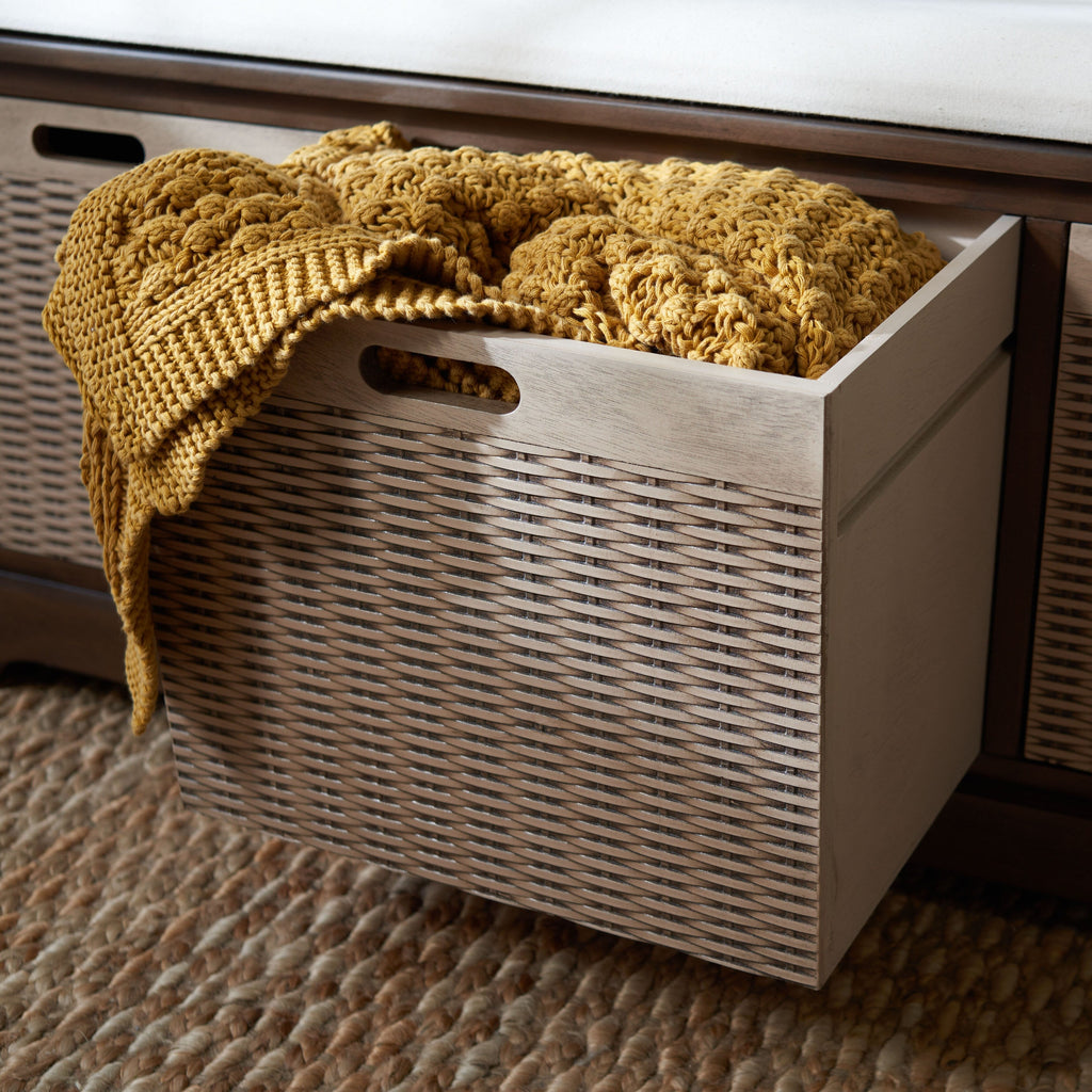 SAFAVIEH Fiorello panca portaoggetti a 3 cassetti con cuscino - 47,3 L x 15 P x 19 A - 47 L x 15 P x 19 A