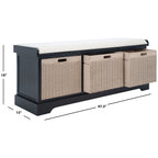 SAFAVIEH Fiorello panca portaoggetti a 3 cassetti con cuscino - 47,3 L x 15 P x 19 A - 47 L x 15 P x 19 A