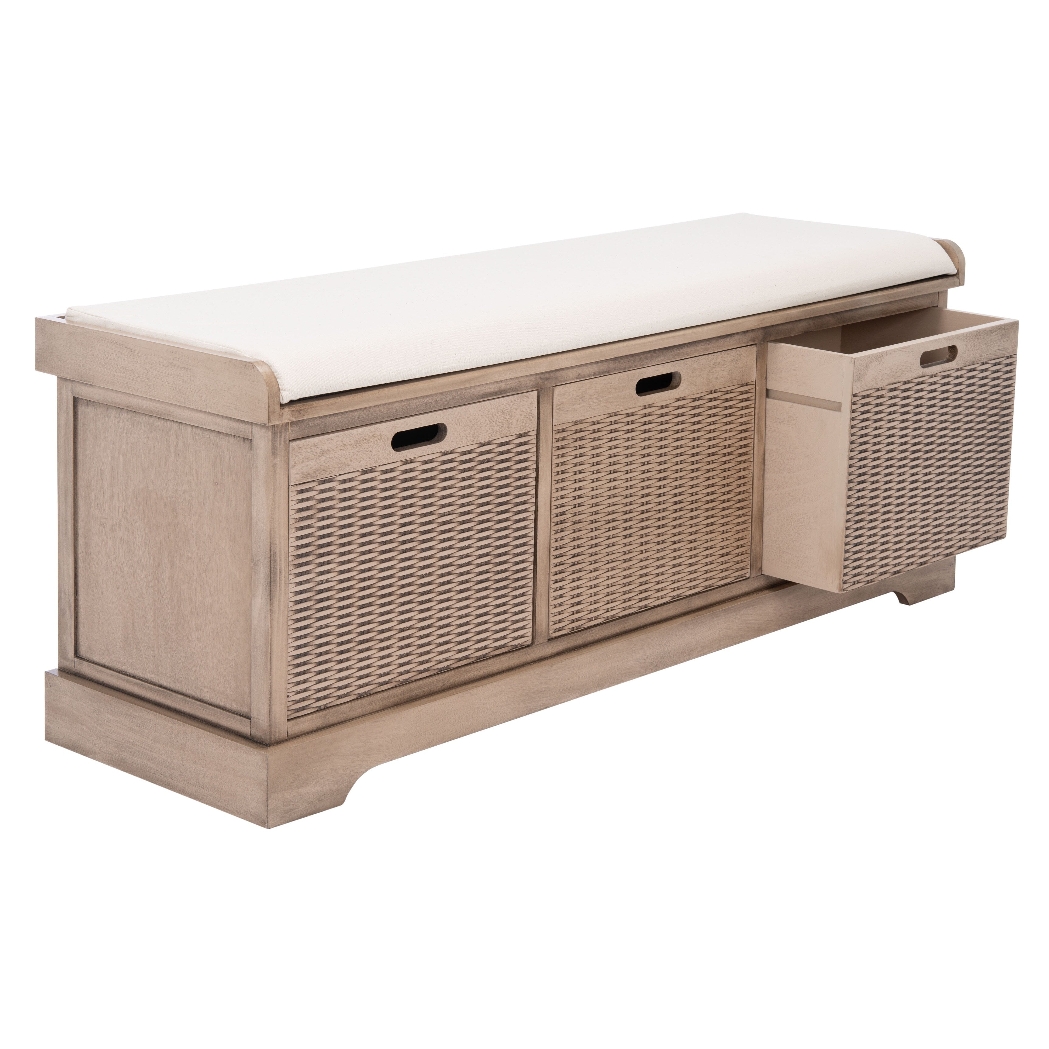 SAFAVIEH Fiorello panca portaoggetti a 3 cassetti con cuscino - 47,3 L x 15 P x 19 A - 47 L x 15 P x 19 A