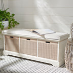 SAFAVIEH Fiorello panca portaoggetti a 3 cassetti con cuscino - 47,3 L x 15 P x 19 A - 47 L x 15 P x 19 A