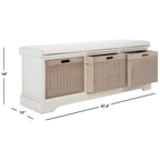SAFAVIEH Fiorello panca portaoggetti a 3 cassetti con cuscino - 47,3 L x 15 P x 19 A - 47 L x 15 P x 19 A