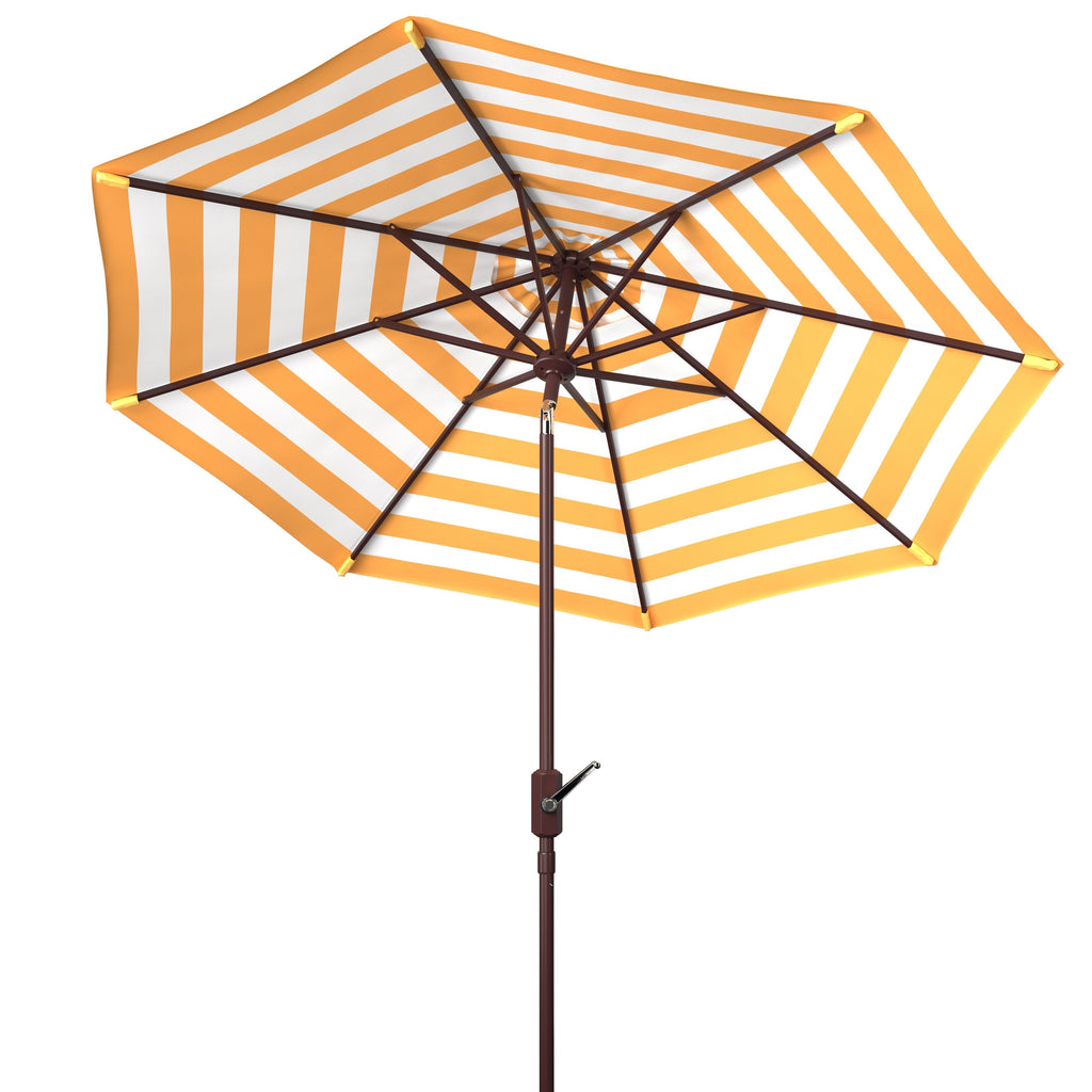 Ombrellone da esterno a manovella SAFAVIEH Hadire Inside Out Striped da 9 piedi