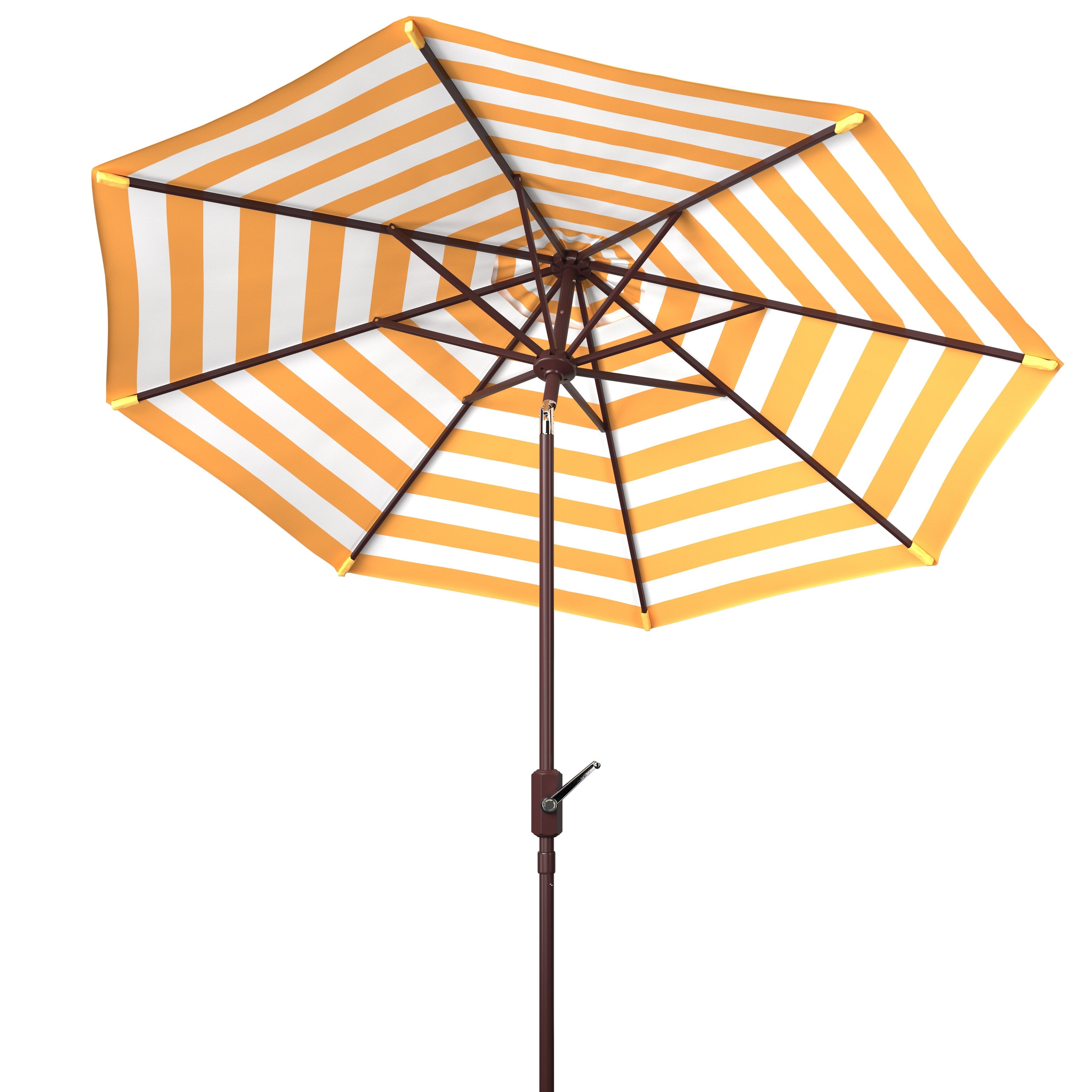 Ombrellone da esterno a manovella SAFAVIEH Hadire Inside Out Striped da 9 piedi