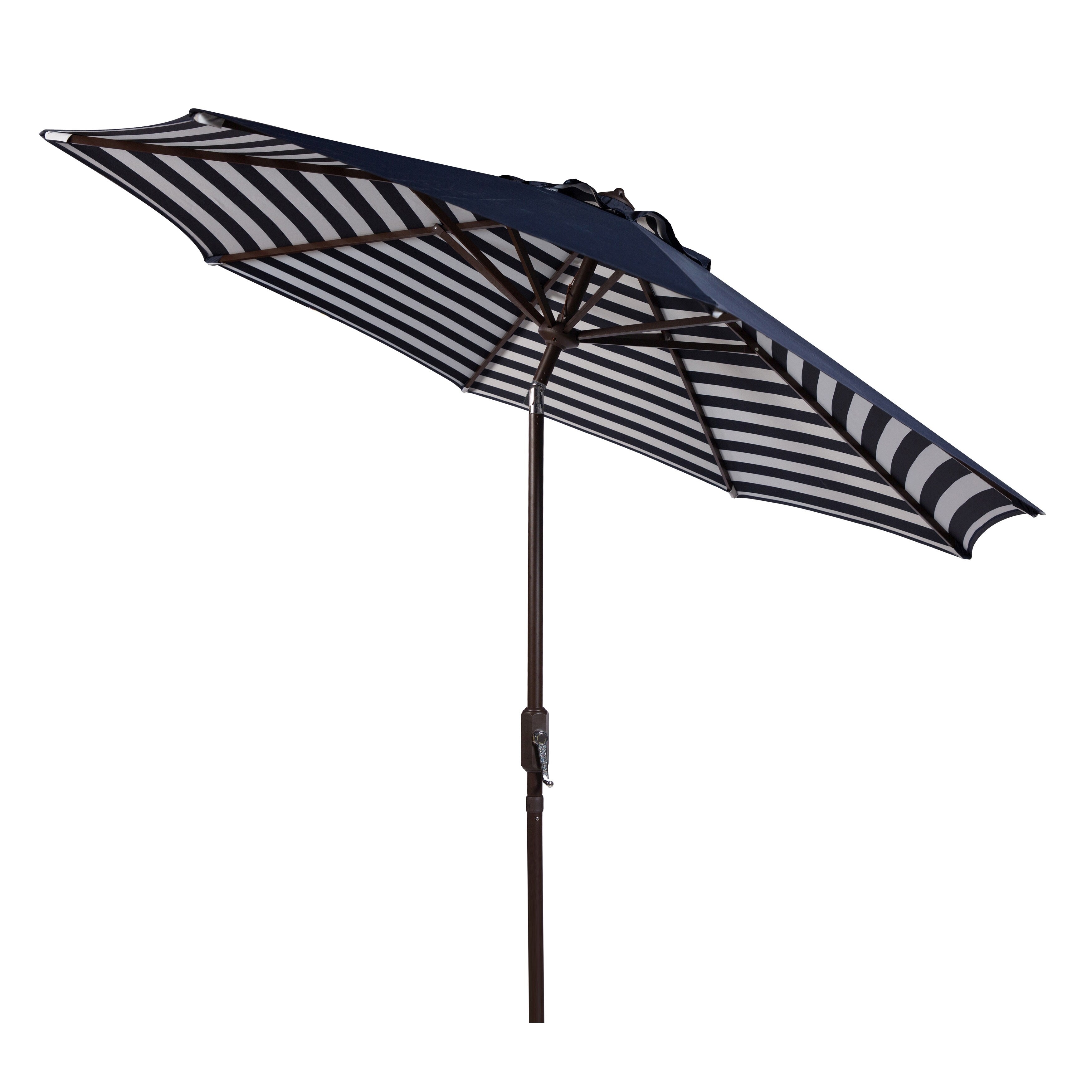 Ombrellone da esterno a manovella SAFAVIEH Hadire Inside Out Striped da 9 piedi