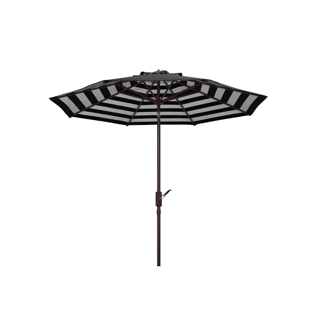Ombrellone da esterno a manovella SAFAVIEH Hadire Inside Out Striped da 9 piedi