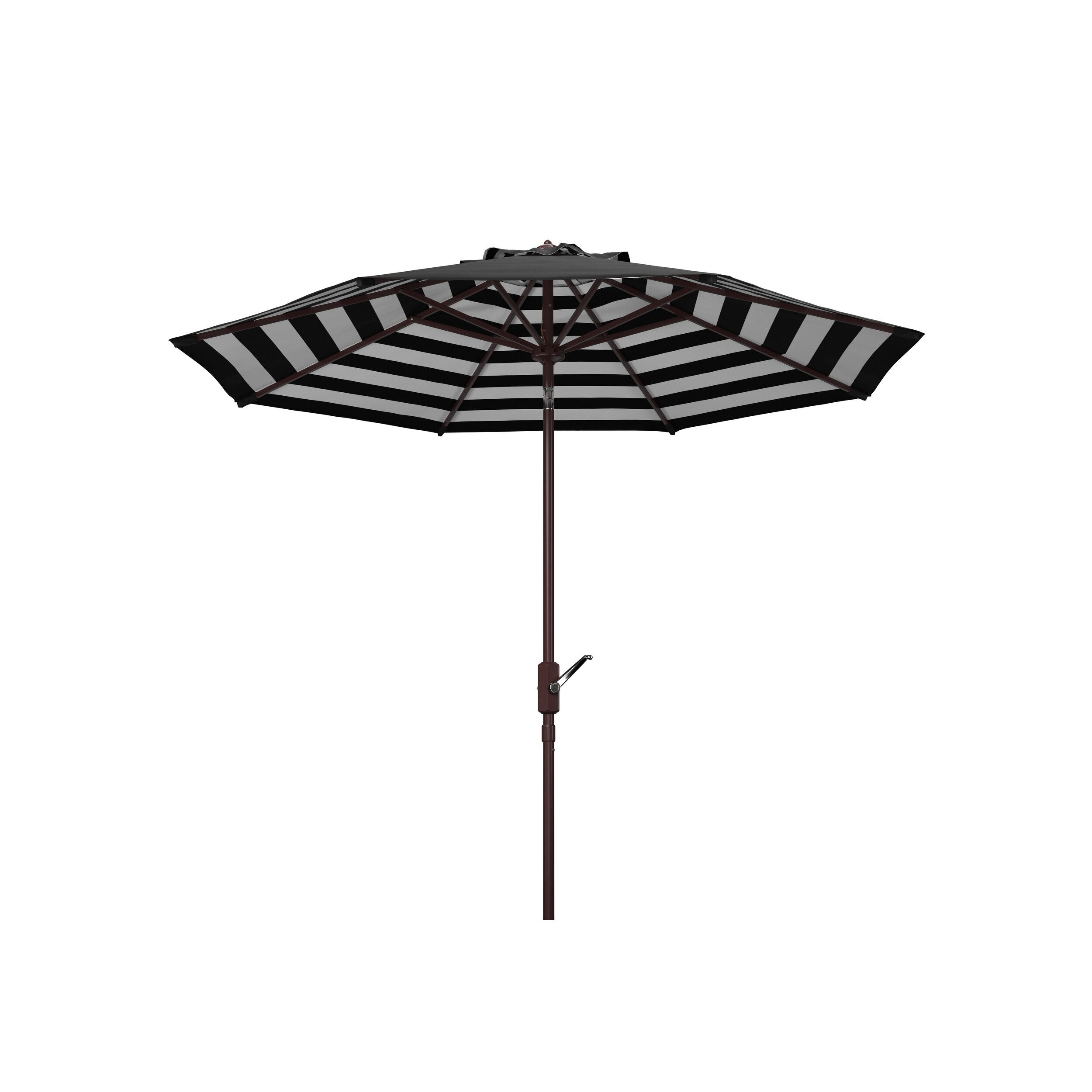 Ombrellone da esterno a manovella SAFAVIEH Hadire Inside Out Striped da 9 piedi
