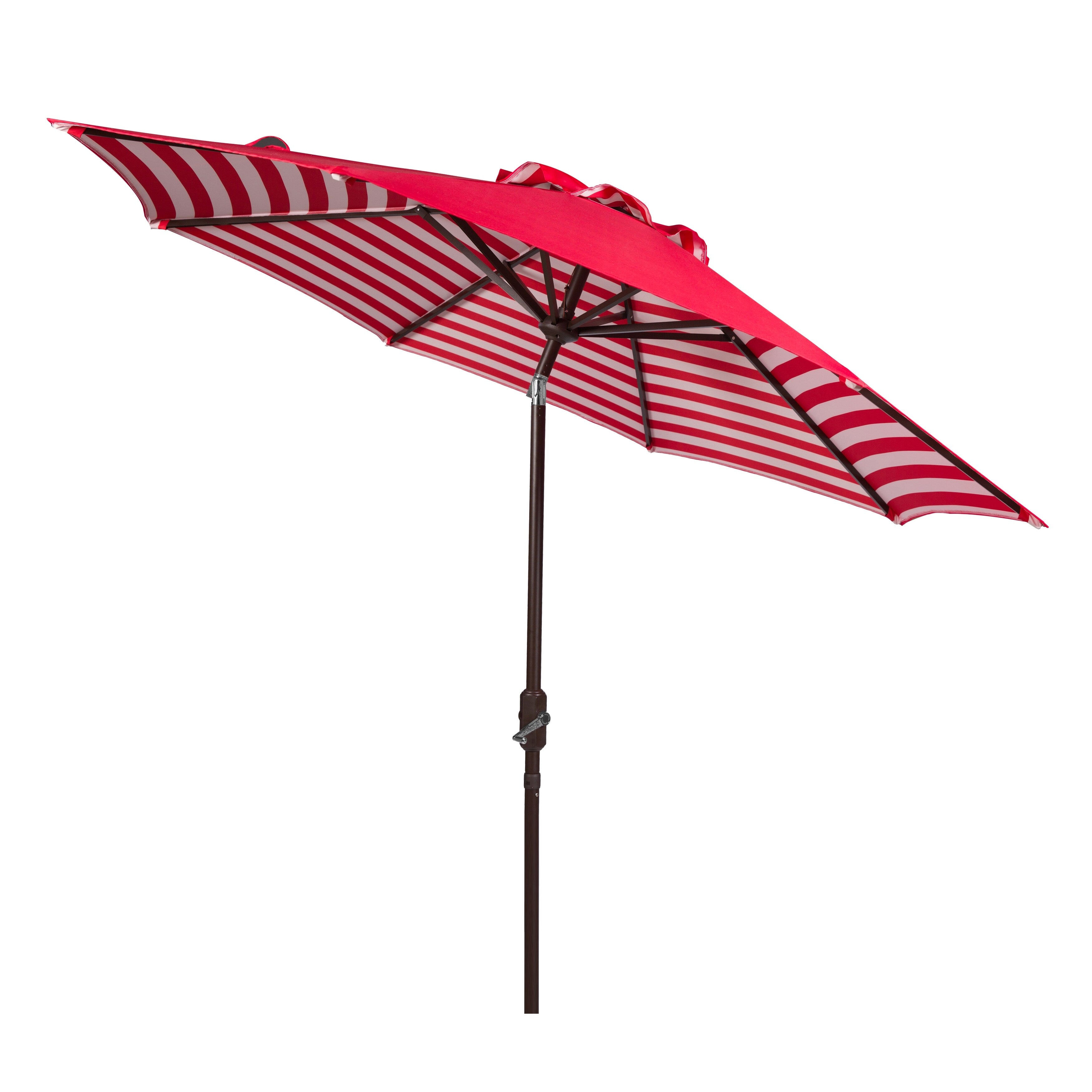 Ombrellone da esterno a manovella SAFAVIEH Hadire Inside Out Striped da 9 piedi