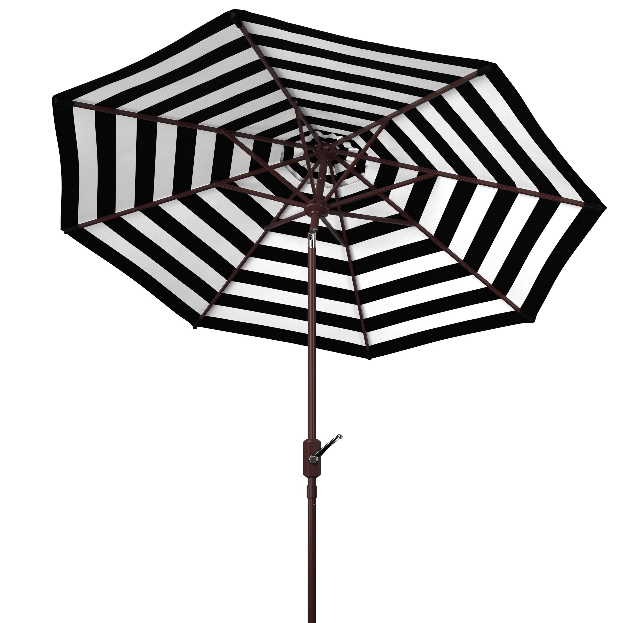Ombrellone da esterno a manovella SAFAVIEH Hadire Inside Out Striped da 9 piedi