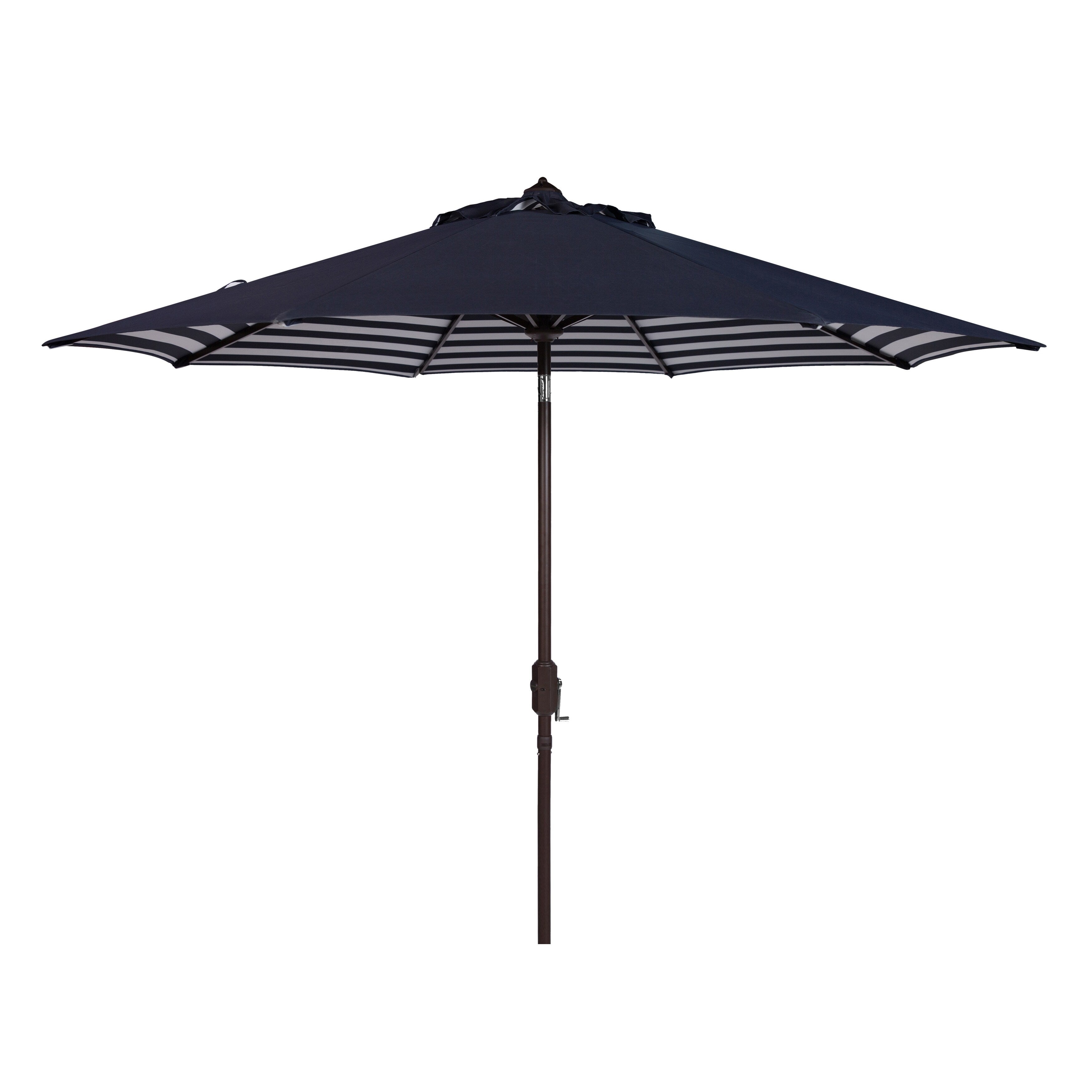 Ombrellone da esterno a manovella SAFAVIEH Hadire Inside Out Striped da 9 piedi