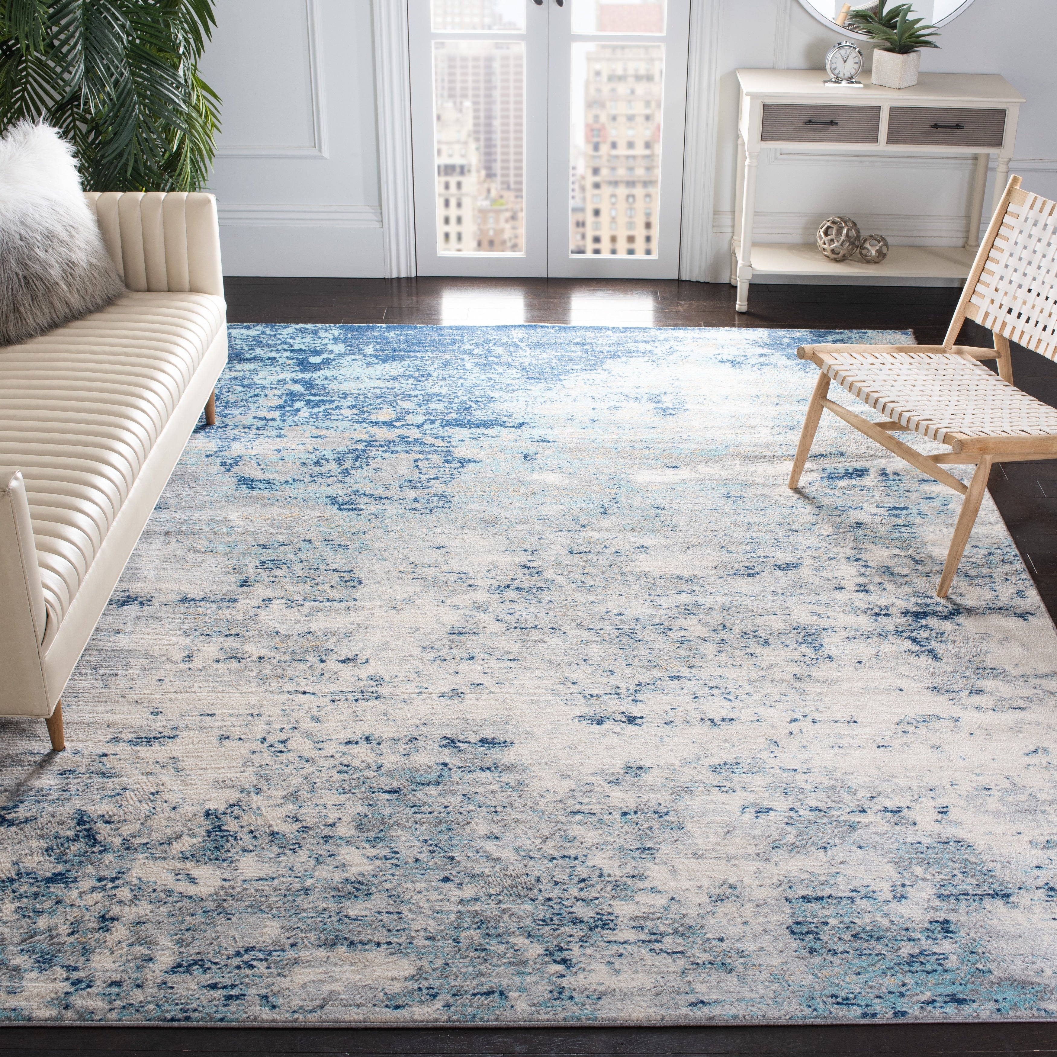 Tappeto moderno astratto SAFAVIEH Jasper Shreya - Grigio/Blu - 8' x 10'
