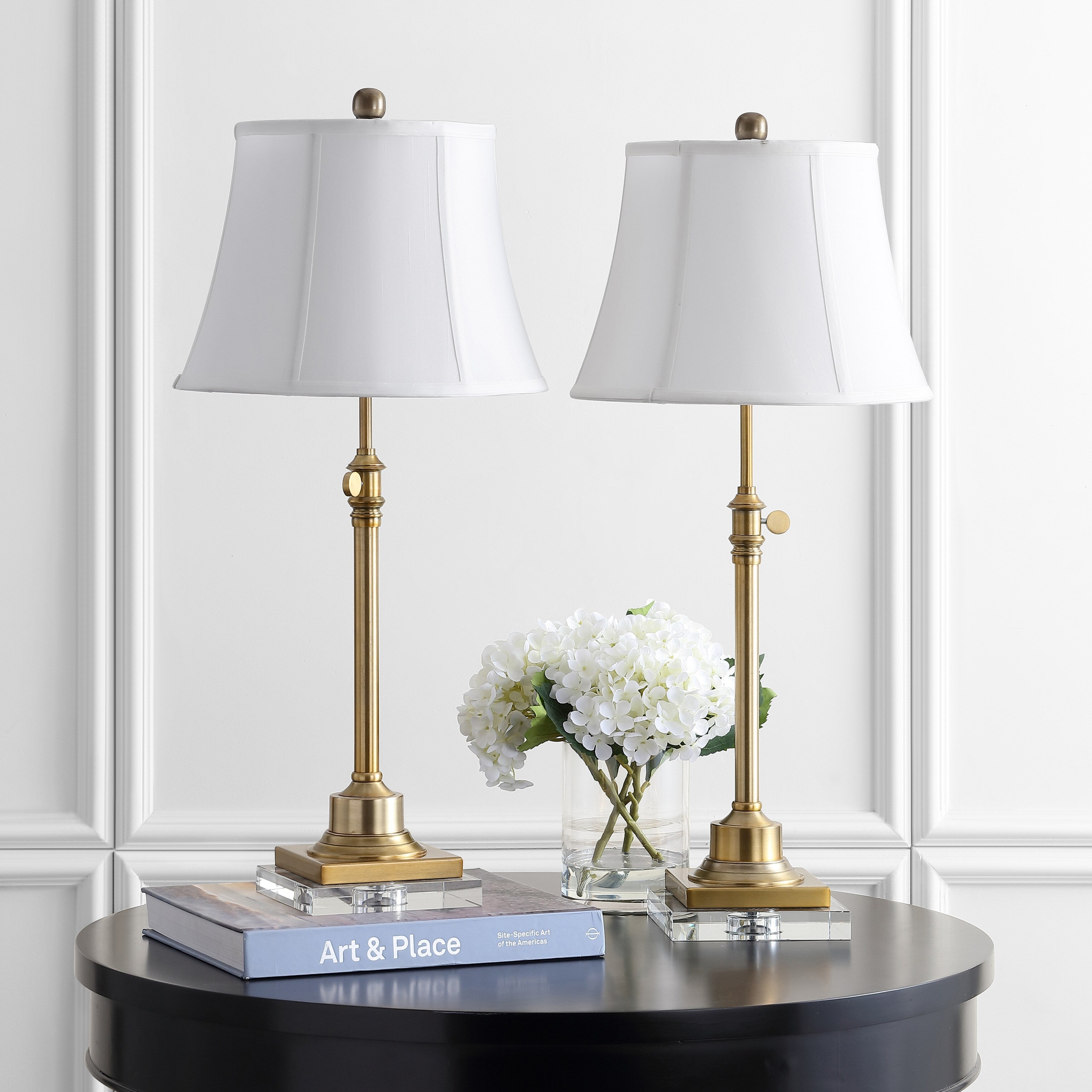 SAFAVIEH Lighting Amande Lampada da tavolo regolabile in altezza da 27-31 pollici, set di 2 - 13Wx13Dx31H