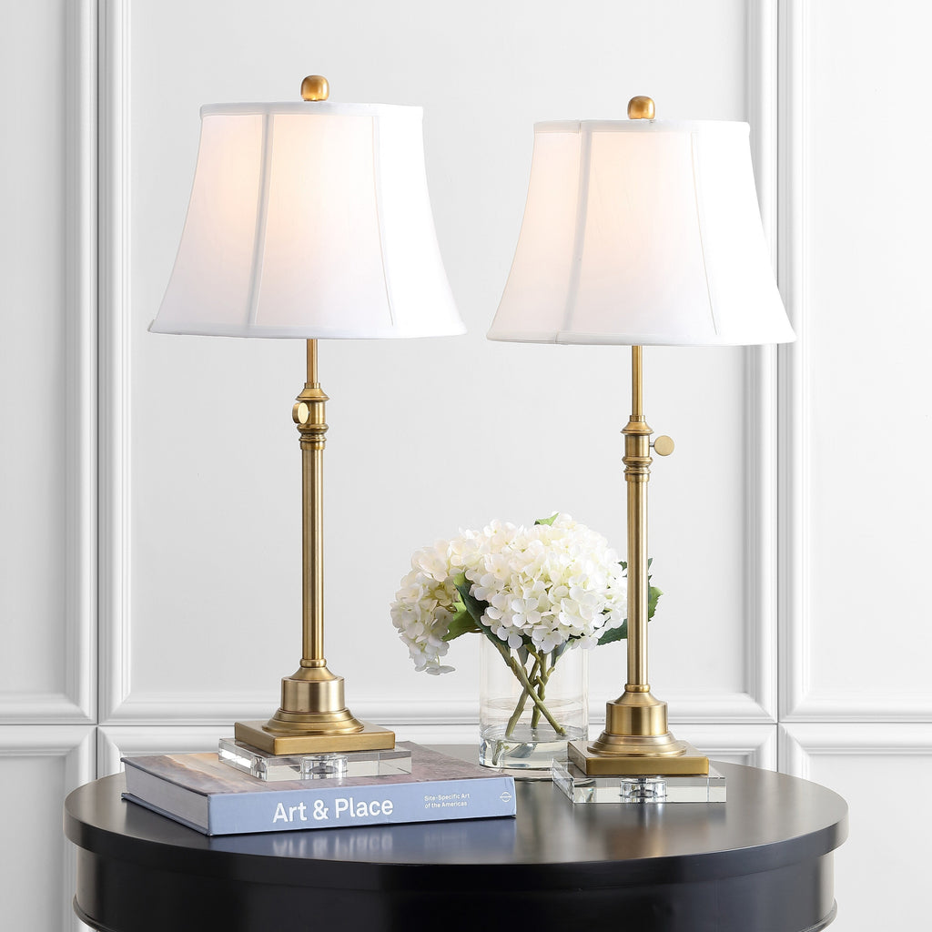 SAFAVIEH Lighting Amande Lampada da tavolo regolabile in altezza da 27-31 pollici, set di 2 - 13Wx13Dx31H