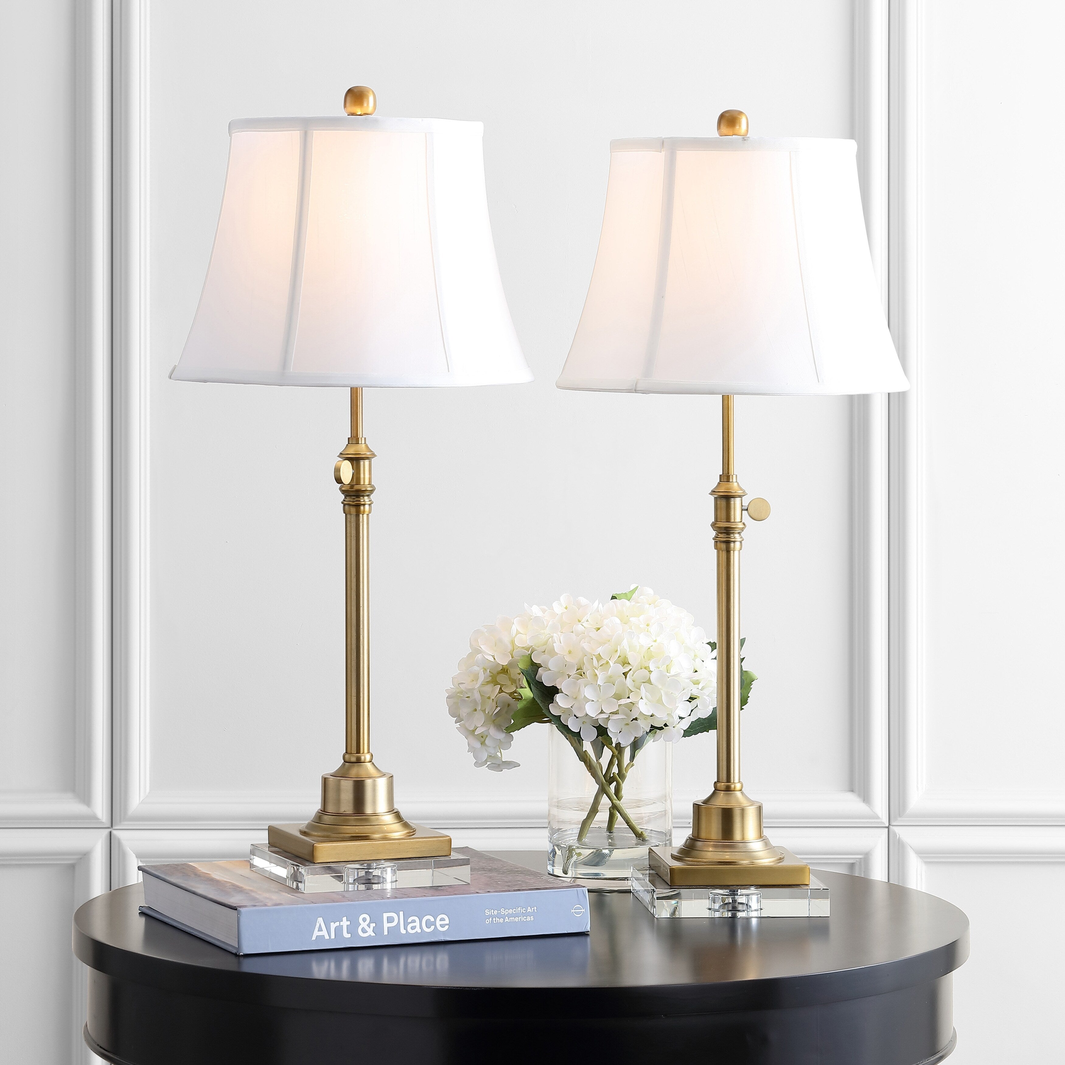 SAFAVIEH Lighting Amande Lampada da tavolo regolabile in altezza da 27-31 pollici, set di 2 - 13Wx13Dx31H