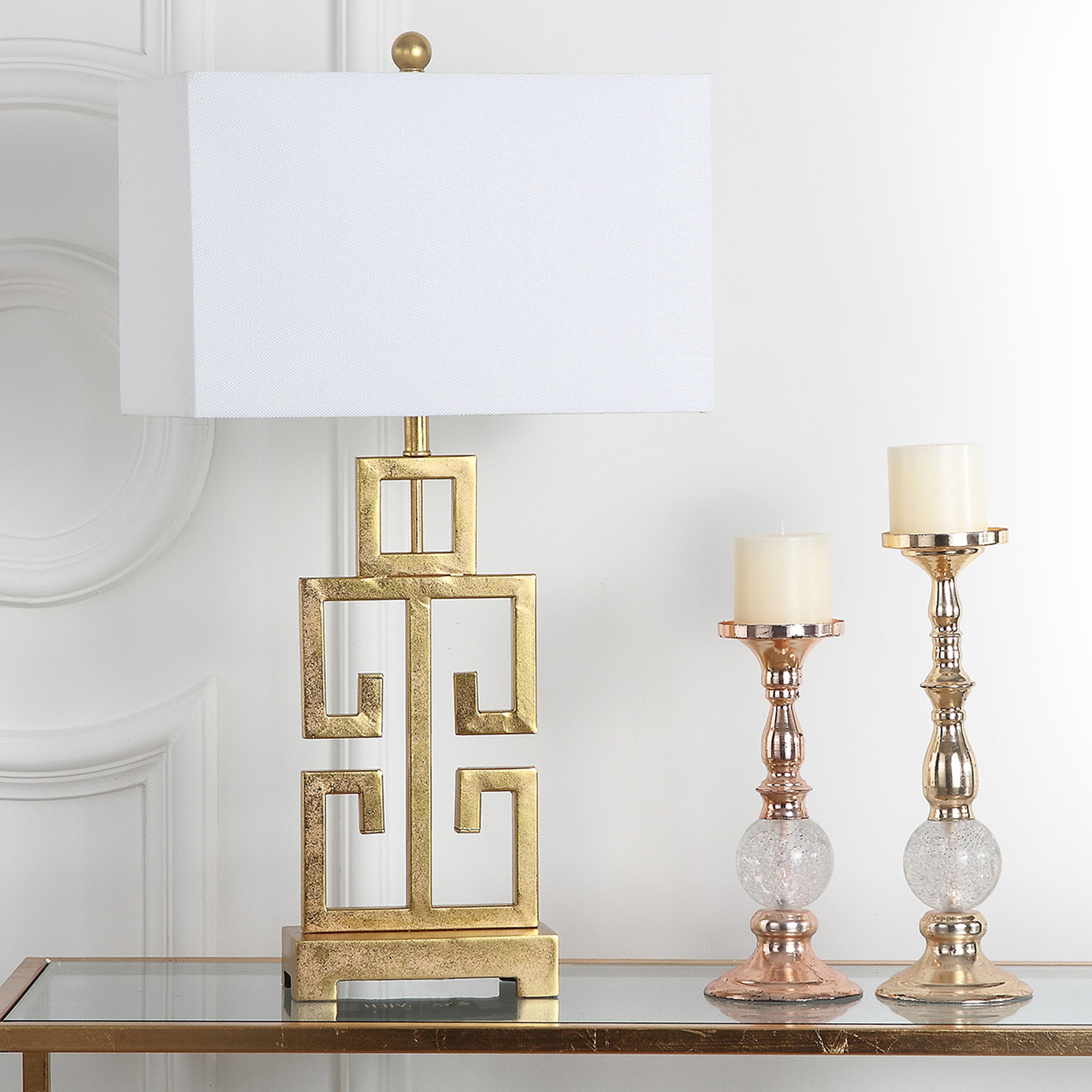 Lampada da tavolo Chantelle Greek Antiqued Gold da 29 pollici di SAFAVIEH Lighting (set di 2) - 16W x 9D x 29H