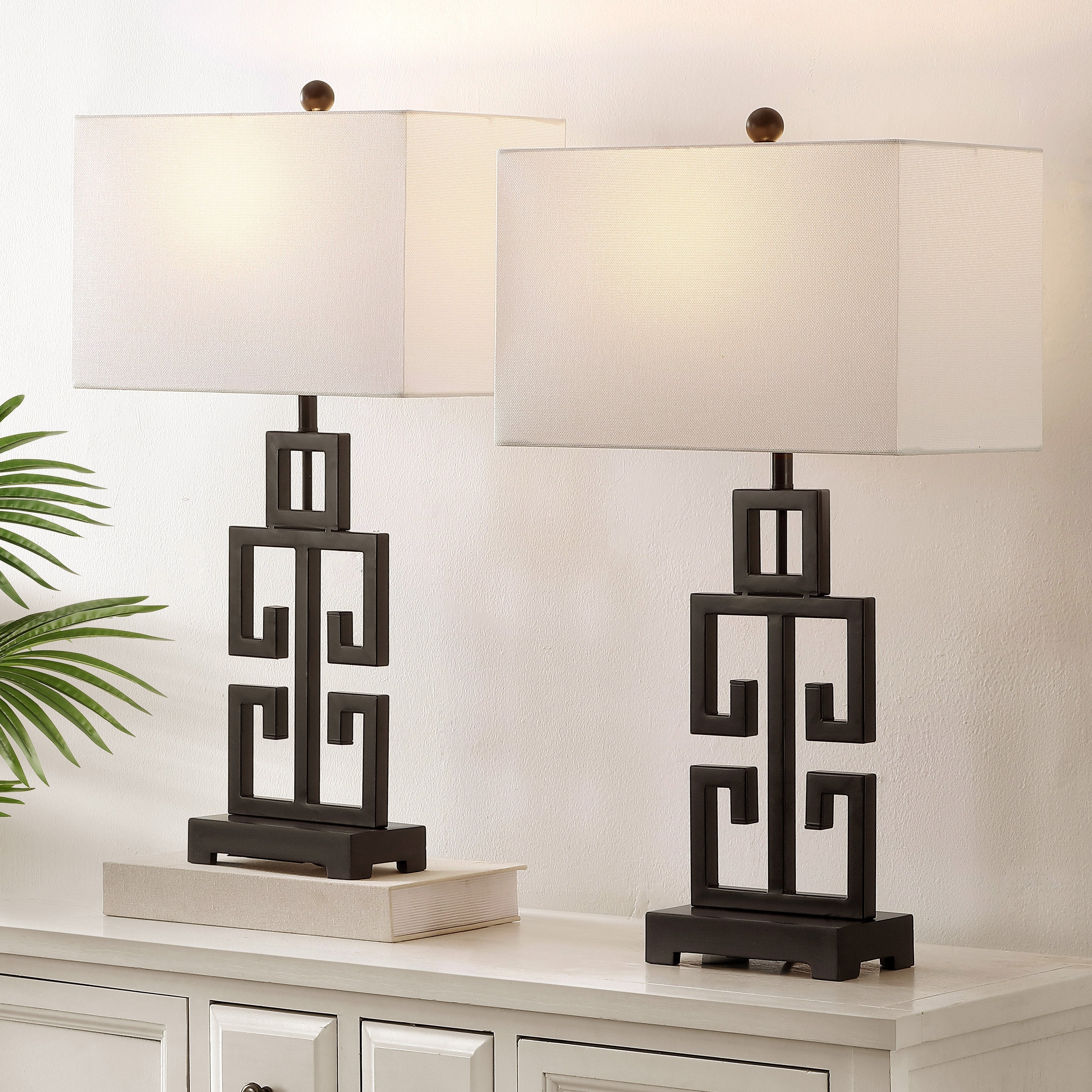 Lampada da tavolo Chantelle Greek Antiqued Gold da 29 pollici di SAFAVIEH Lighting (set di 2) - 16W x 9D x 29H