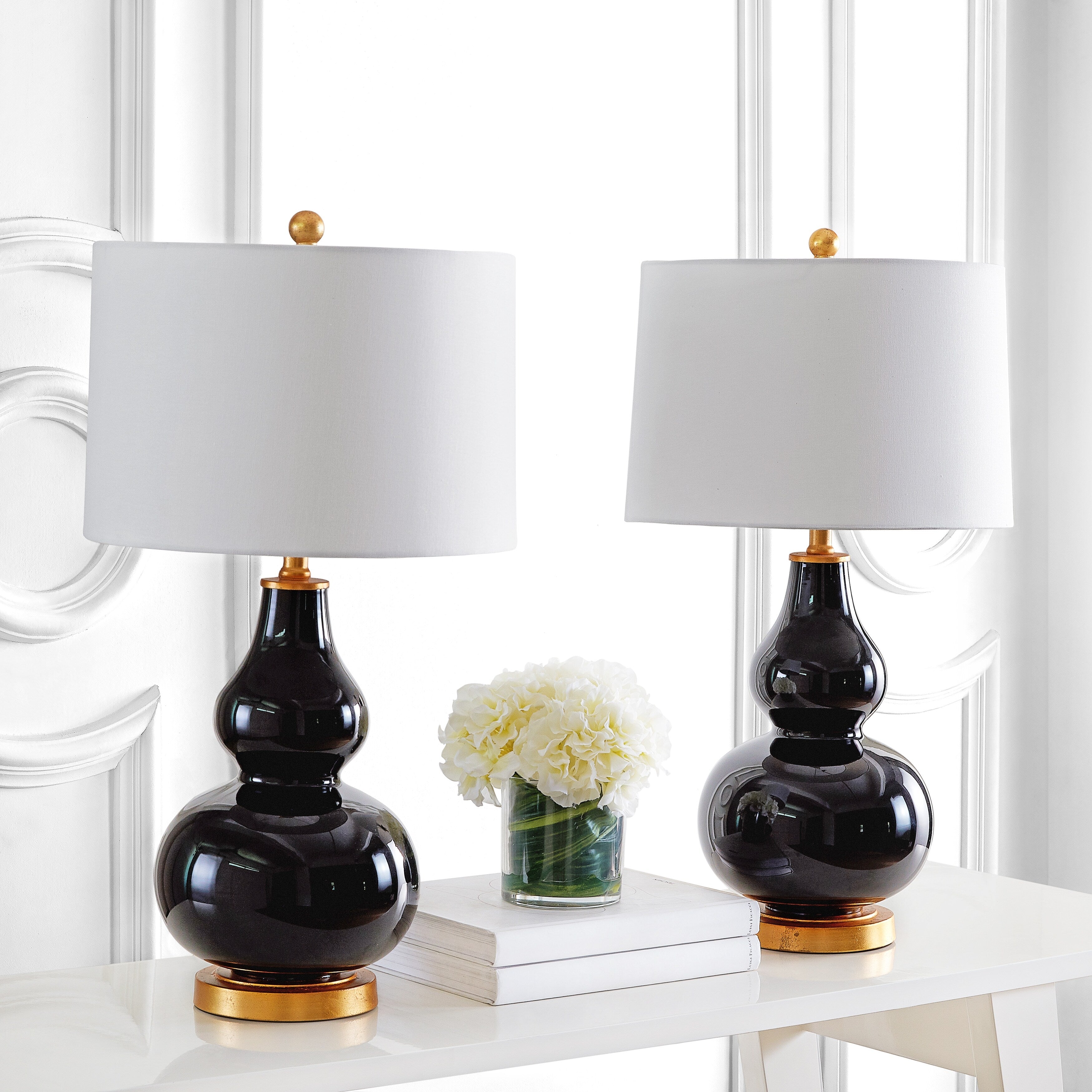 Lampada da tavolo Diede Gourd di SAFAVIEH Lighting (set di 2) - 15x15x28,5 - 15Wx15Dx29H